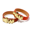 Ig Style Solid Color Pu Leather Alloy Plating Unisex Bangle