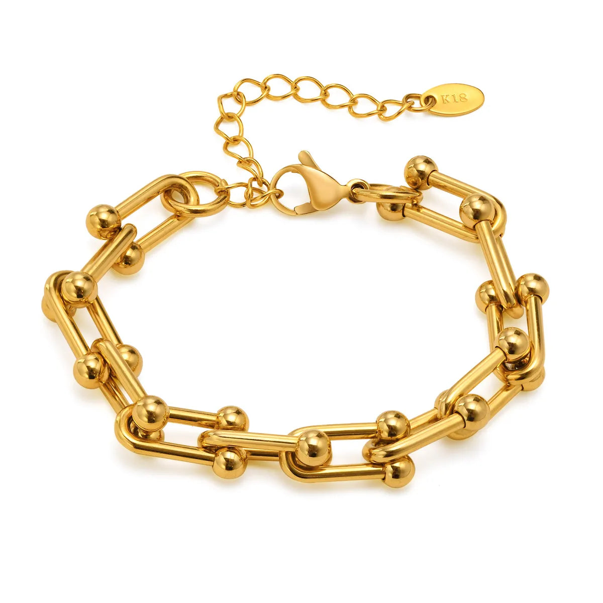 Ig Style Solid Color Stainless Steel Plating 18k Gold Plated Bracelets