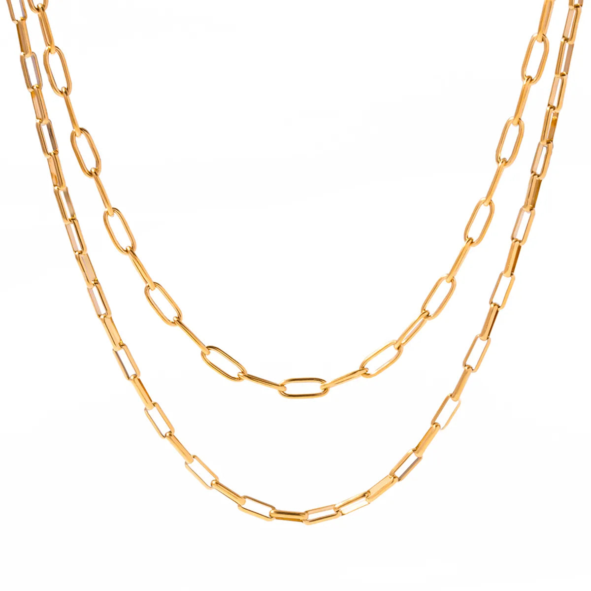 Ig Style Solid Color Stainless Steel Plating 18k Gold Plated Necklace