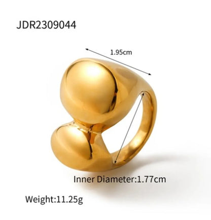 Ig Style Solid Color Stainless Steel Plating 18k Gold Plated Rings