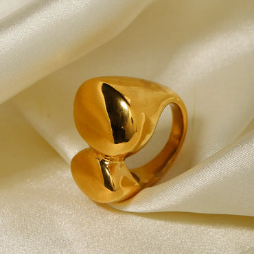 Ig Style Solid Color Stainless Steel Plating 18k Gold Plated Rings