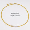 304 Stainless Steel 14K Gold Plated IG Style Inlay Square Zircon Bracelets Anklet Necklace