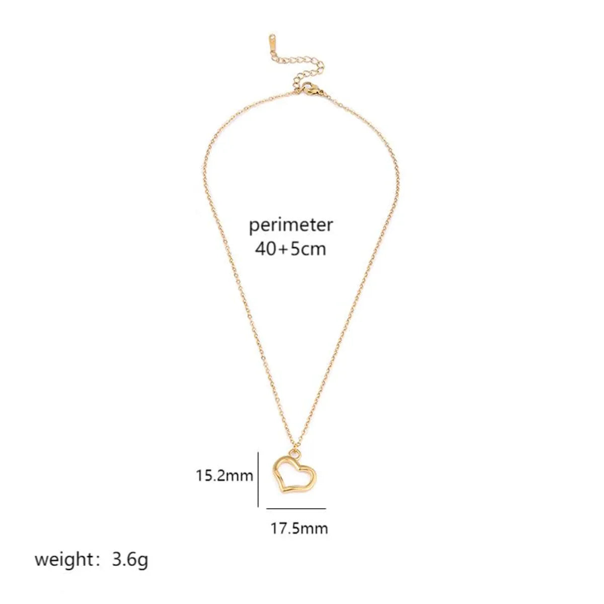 Stainless Steel 18K Gold Plated IG Style Enamel Plating Star Moon Heart Shape Pendant Necklace