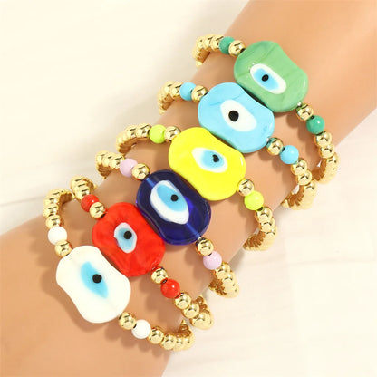 Ig Style Streetwear Irregular Eye Glass Copper Plating 18k Gold Plated Women'S Bracelets