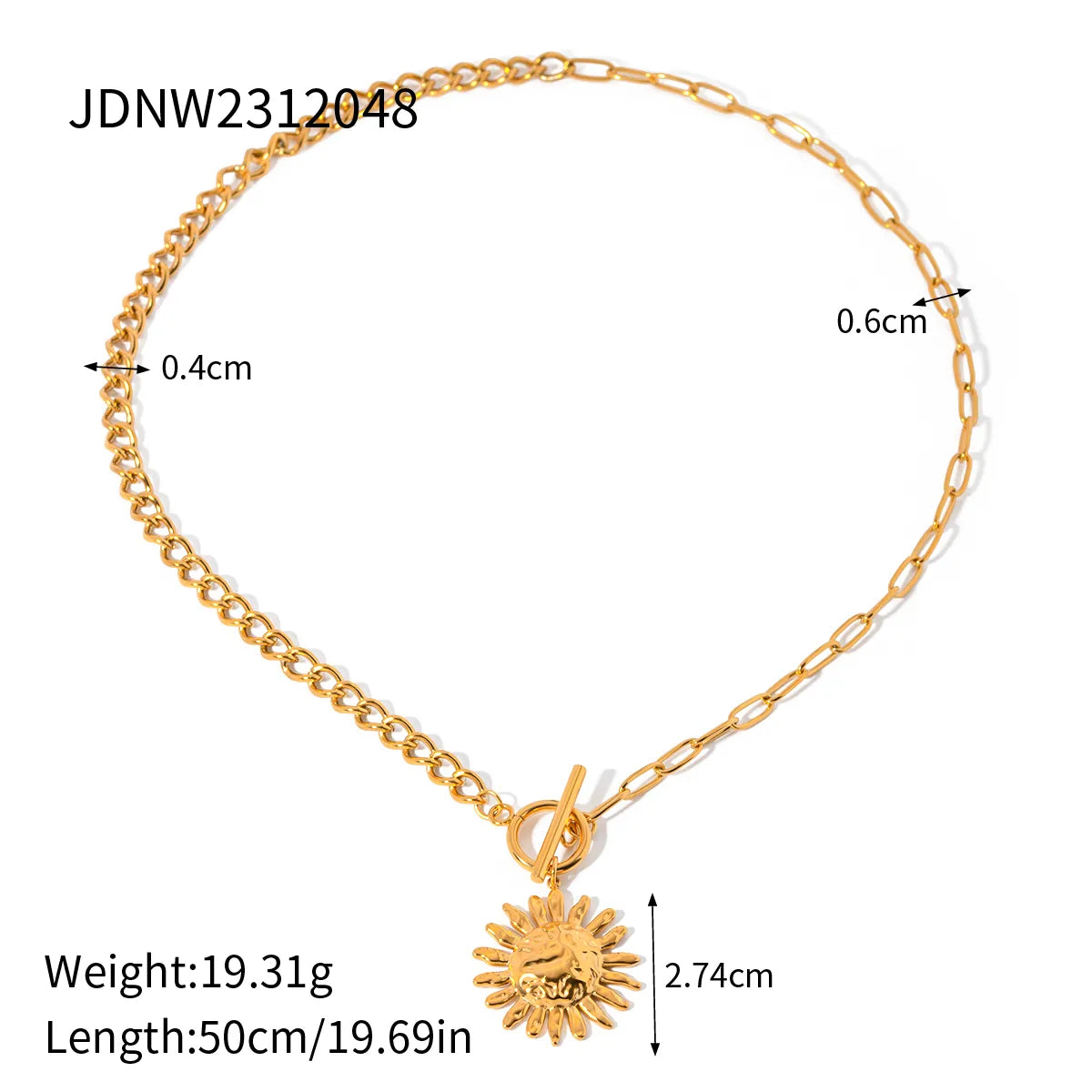 Ig Style Sun Stainless Steel 18k Gold Plated Earrings Necklace