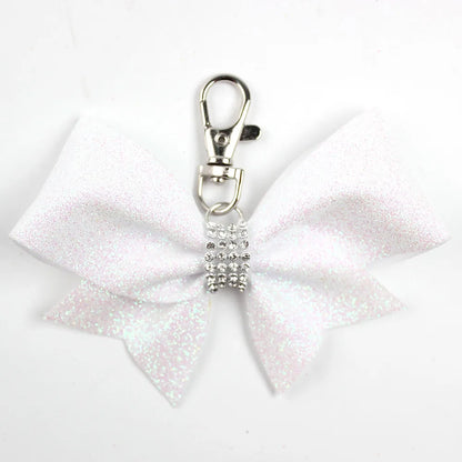 IG Style Sweet Bow Knot Cloth Inlay Rhinestones Bag Pendant Keychain