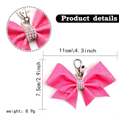 IG Style Sweet Bow Knot Cloth Inlay Rhinestones Bag Pendant Keychain