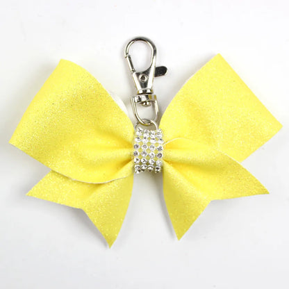 IG Style Sweet Bow Knot Cloth Inlay Rhinestones Bag Pendant Keychain