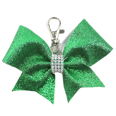 IG Style Sweet Bow Knot Cloth Inlay Rhinestones Bag Pendant Keychain