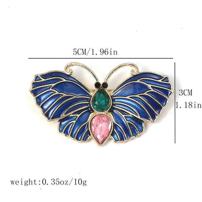 IG Style Sweet Butterfly Alloy Enamel Inlay Artificial Rhinestones Women'S Brooches