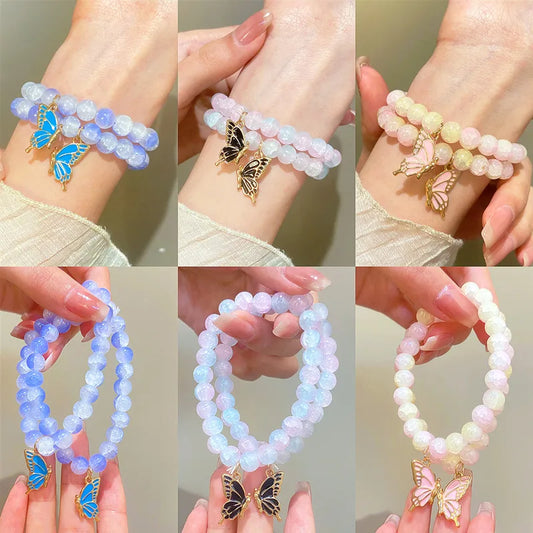 IG Style Sweet Butterfly Artificial Crystal Alloy Wholesale Bracelets