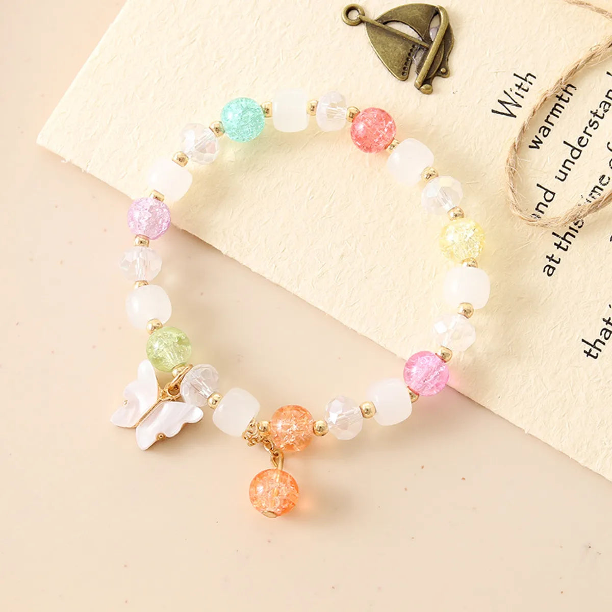 IG Style Sweet Butterfly Beaded Crystal Wholesale Bracelets