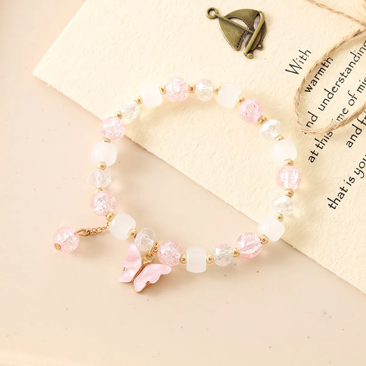 IG Style Sweet Butterfly Beaded Crystal Wholesale Bracelets