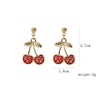 IG Style Sweet Cherry Alloy Enamel Inlay Rhinestones Women'S Earrings Necklace