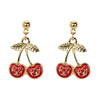 IG Style Sweet Cherry Alloy Enamel Inlay Rhinestones Women'S Earrings Necklace