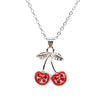 IG Style Sweet Cherry Alloy Enamel Inlay Rhinestones Women'S Earrings Necklace