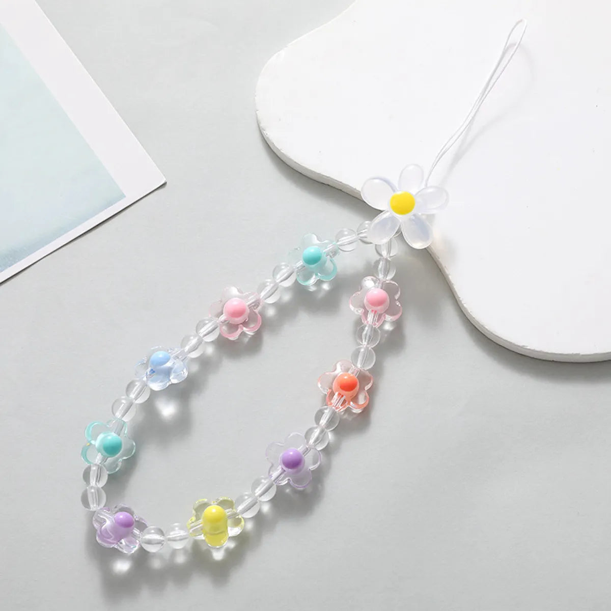 IG Style Sweet Flower Arylic Beaded Mobile Phone Chain