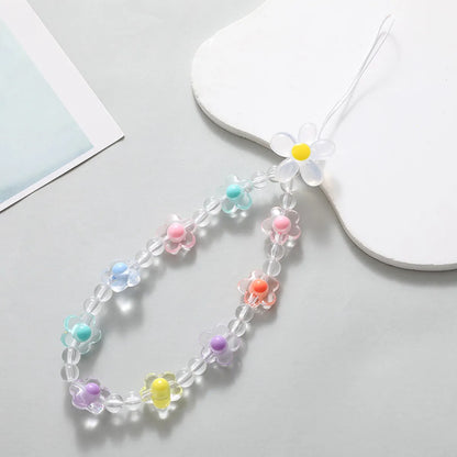 IG Style Sweet Flower Arylic Beaded Mobile Phone Chain