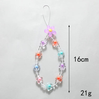 IG Style Sweet Flower Arylic Beaded Mobile Phone Chain