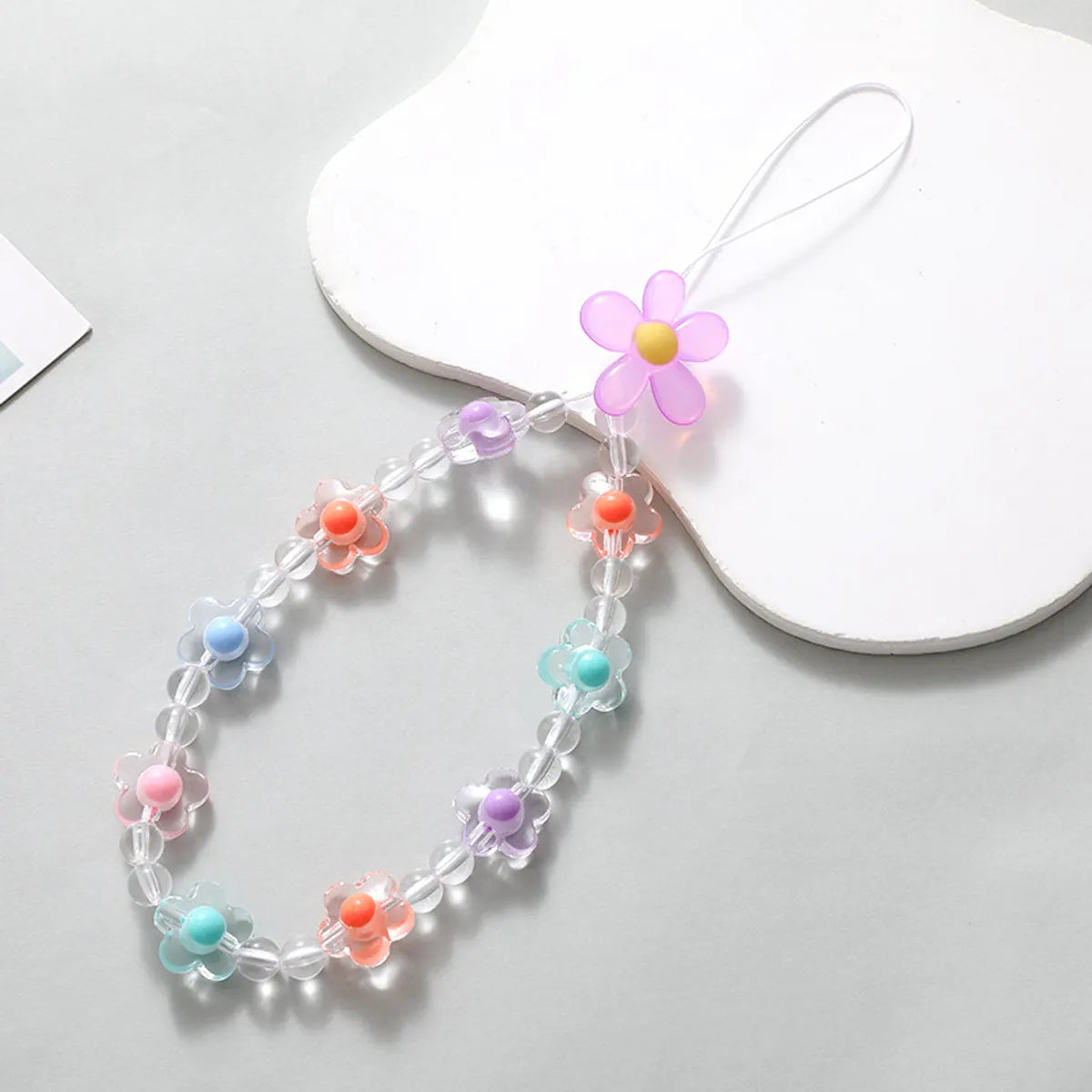 IG Style Sweet Flower Arylic Beaded Mobile Phone Chain