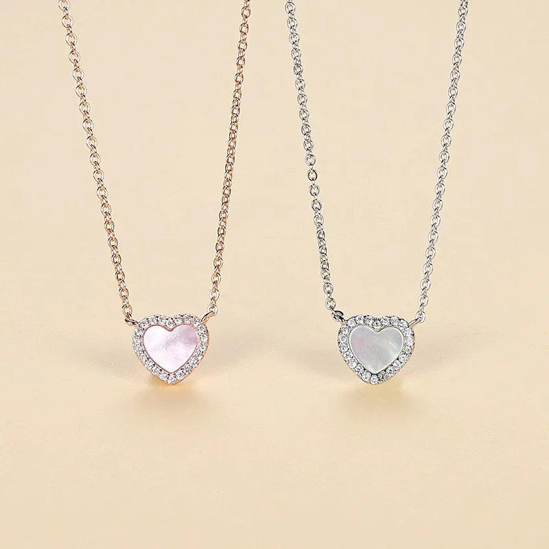 Ig Style Sweet Heart Shape Brass Gold Plated High Carbon Diamond Pendant Necklace In Bulk