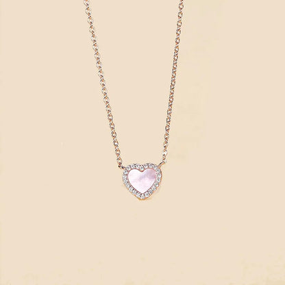 Ig Style Sweet Heart Shape Brass Gold Plated High Carbon Diamond Pendant Necklace In Bulk