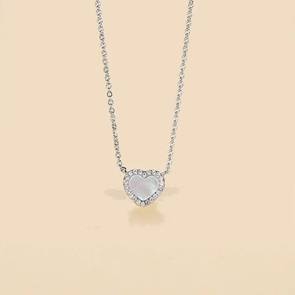 Ig Style Sweet Heart Shape Brass Gold Plated High Carbon Diamond Pendant Necklace In Bulk