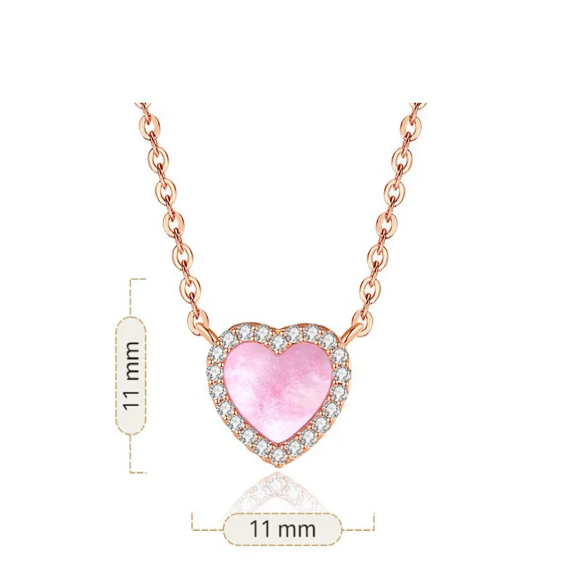 Ig Style Sweet Heart Shape Brass Gold Plated High Carbon Diamond Pendant Necklace In Bulk