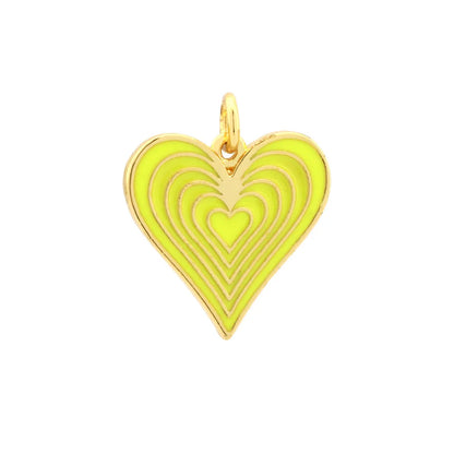 Ig Style Sweet Heart Shape Copper Enamel Plating 18k Gold Plated Jewelry Accessories