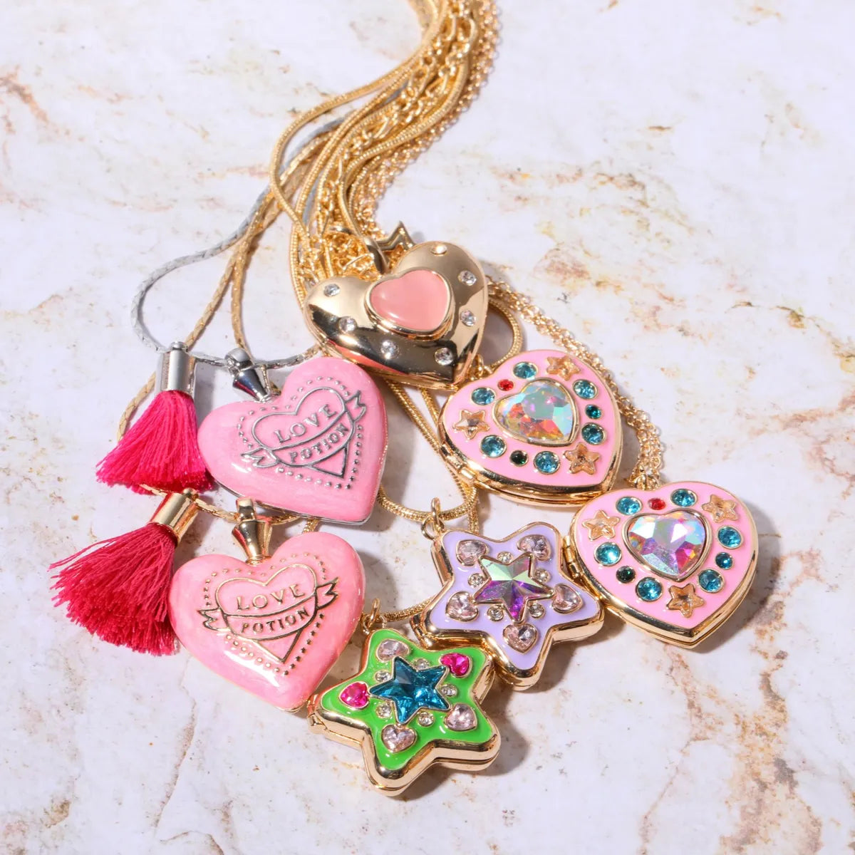 Ig Style Sweet Heart Shape Copper Plating 18k Gold Plated Pendant Necklace