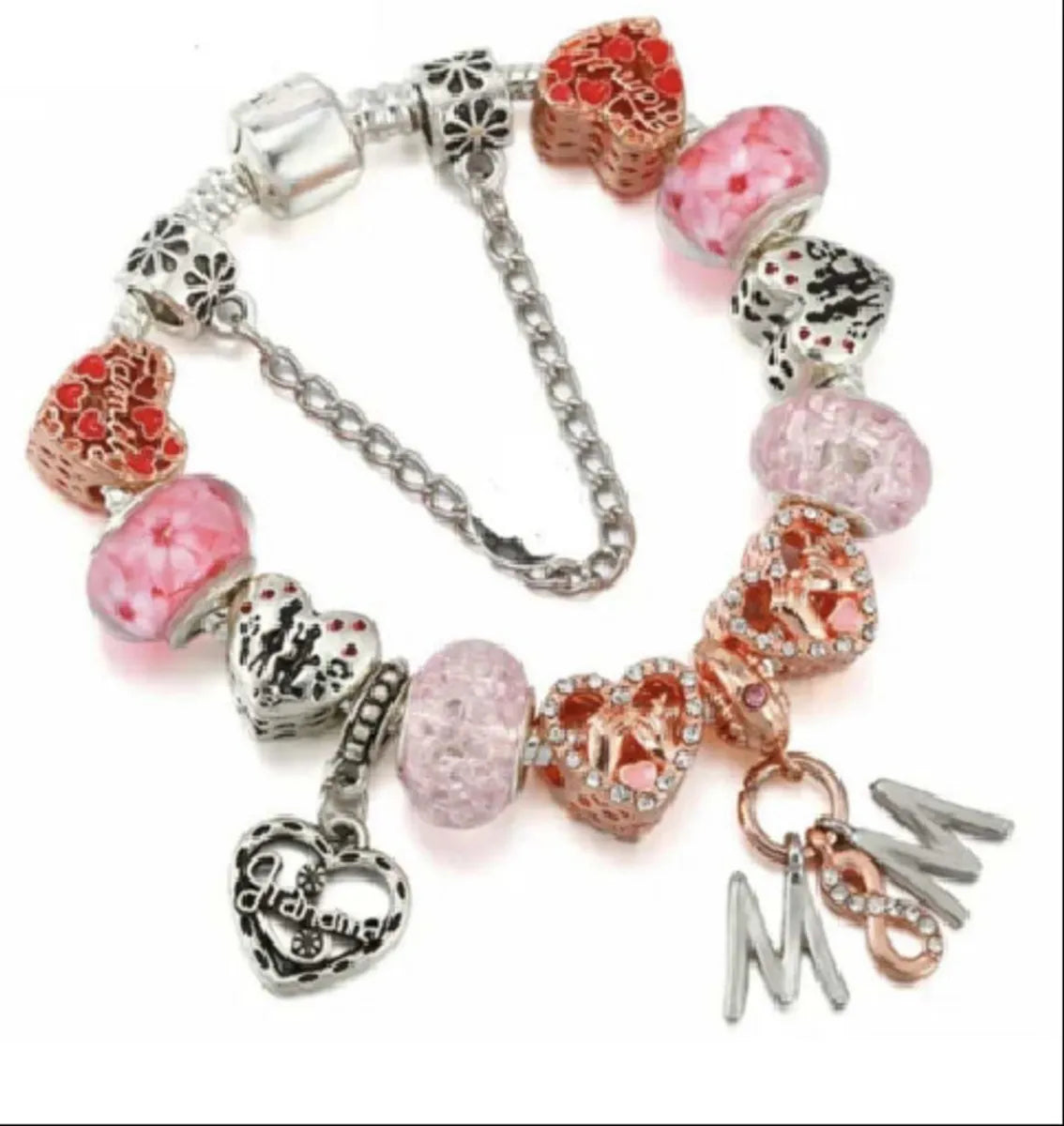 Ig Style Sweet Heart Shape Flower Butterfly Alloy Plating Inlay Artificial Crystal Rhinestones Women'S Bracelets