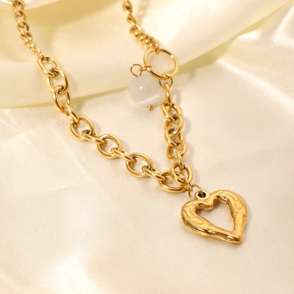 Ig Style Sweet Heart Shape Stainless Steel Plating 18k Gold Plated Pendant Necklace