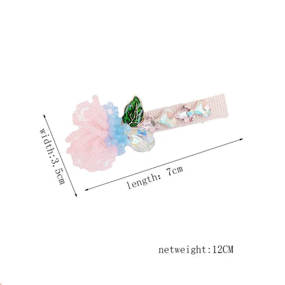 Ig Style Sweet Leaves Flower Artificial Crystal Alloy Beaded Inlay Rhinestones Hair Clip