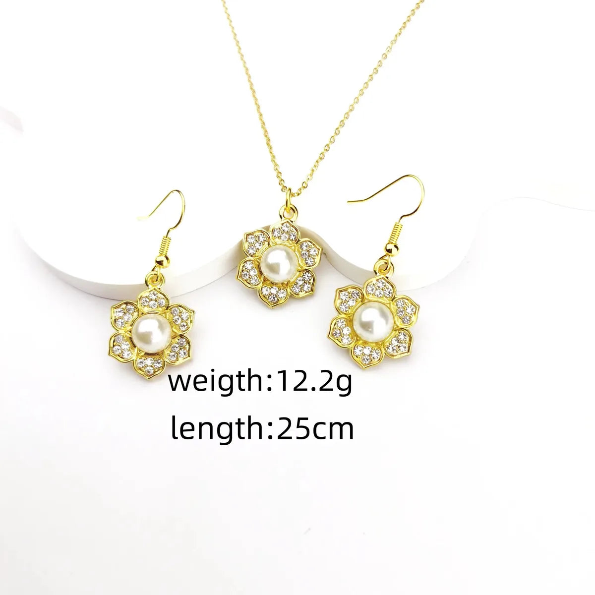 IG Style Sweet Simple Style Flower Alloy Inlay Pearl Zircon Women'S Jewelry Set