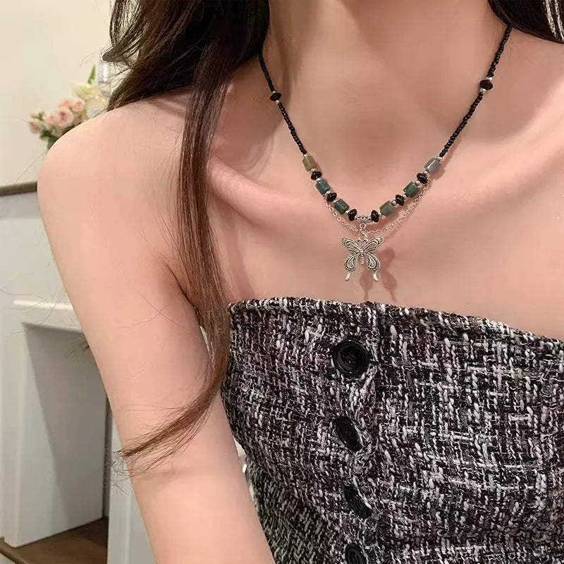 IG Style Sweet Simple Style Geometric Heart Shape Bow Knot Rhinestones Alloy Copper Wholesale Necklace