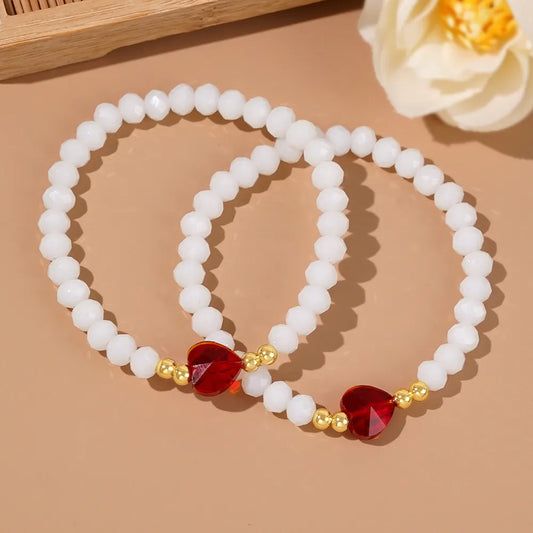 IG Style Sweet Simple Style Heart Shape Artificial Crystal Wholesale Bracelets