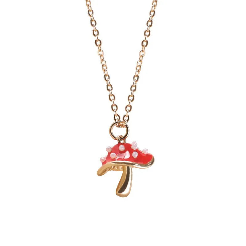 IG Style Sweet Simple Style Mushroom 14K Gold Plated Artificial Pearls Alloy Wholesale Pendant Necklace