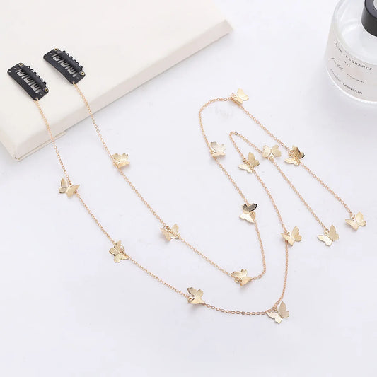 Ig Style Tassel Butterfly Metal Hair Chain