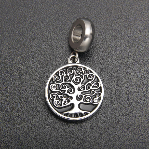 1 Piece 304 Stainless Steel Zircon Tree Heart Shape Crown Polished Pendant Beads Chain