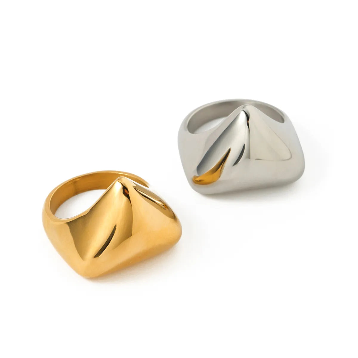 Ig Style Triangle Stainless Steel Plating 18k Gold Plated Rings