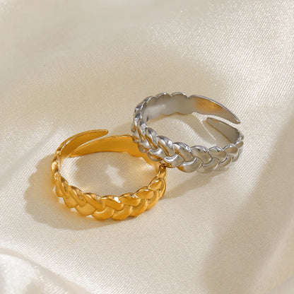 304 Stainless Steel 18K Gold Plated IG Style Plating Twist Open Rings