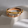 IG Style Vacation French Style Geometric Circle Round 304 Stainless Steel 18K Gold Plated Rose Gold Plated Zircon Bangle In Bulk