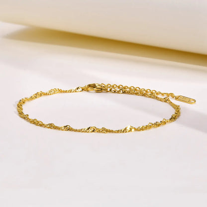 IG Style Vacation Geometric 201 Stainless Steel Plating 18K Gold Plated Women's Anklet