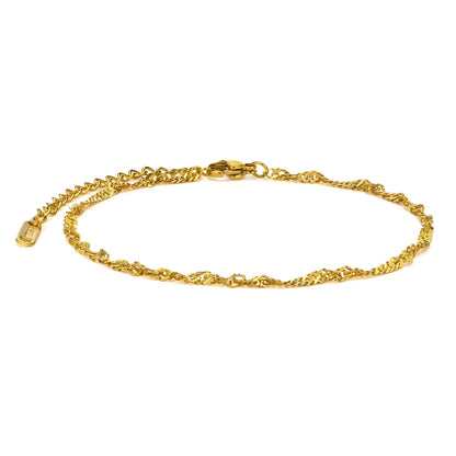 IG Style Vacation Geometric 201 Stainless Steel Plating 18K Gold Plated Women's Anklet