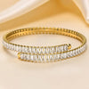 Ig Style Vacation Geometric Stainless Steel Plating Inlay Zircon 18k Gold Plated Bangle