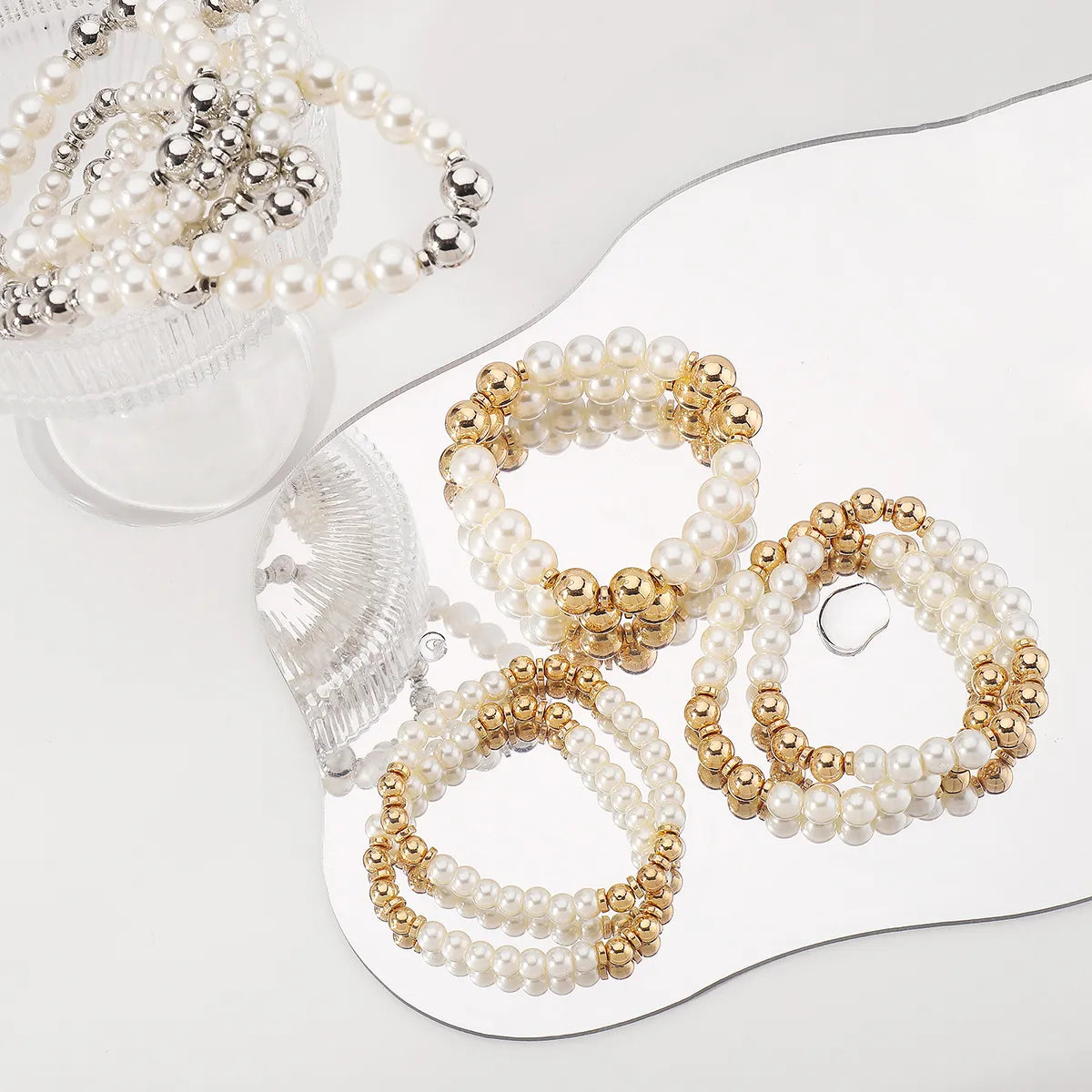 IG Style Vacation Pearl CCB Imitation Pearl Wholesale Bracelets