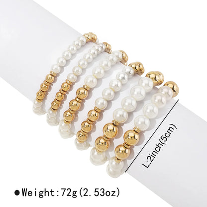 IG Style Vacation Pearl CCB Imitation Pearl Wholesale Bracelets