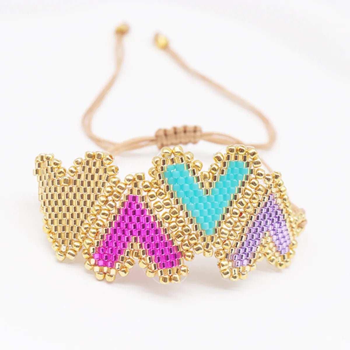 Ig Style Vintage Style Luxurious Heart Shape Glass Rope Wholesale Bracelets