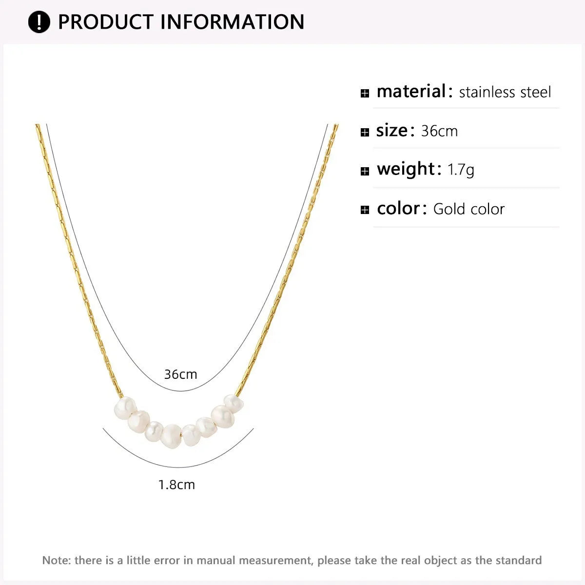 Ig Style Water Droplets Stainless Steel Imitation Pearl Plating 18k Gold Plated Necklace