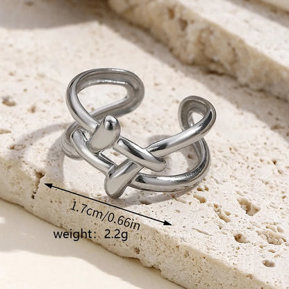 Ig Style Y2k Classic Style Star Moon Heart Shape Stainless Steel Open Rings